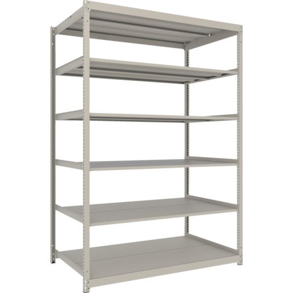 スチールラック 薄型ラック(耐荷重100Kg)1800×595×H2400 6段単体 ネオグレー ネオグレー