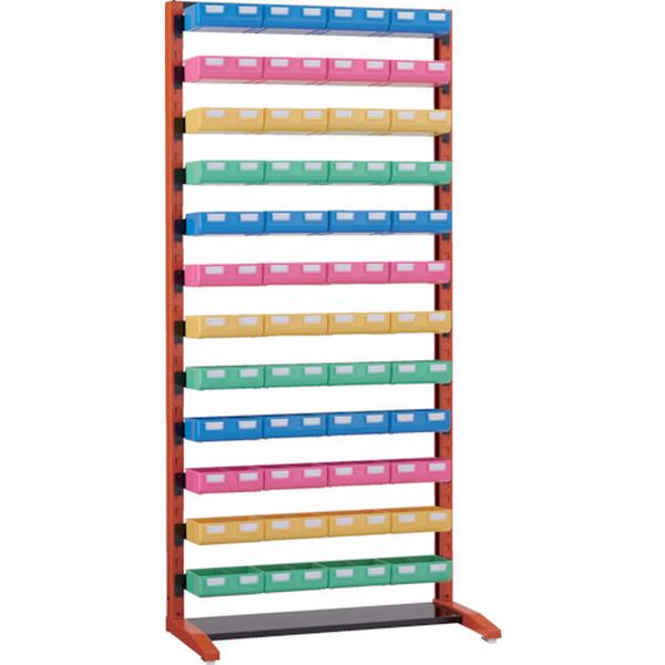 UPRL1812BBK 232-1959 UPR型ビンラック 片面 H1900 ビン大黒・橙・白・緑各12個付 黒