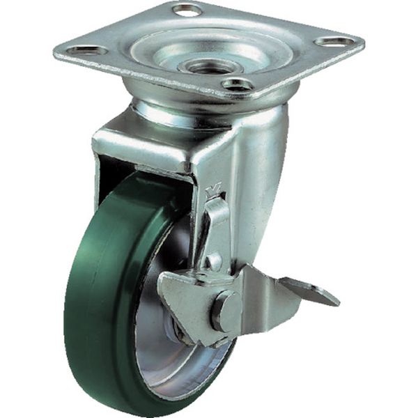 産業用キャスターシングルＳ付自在車　１００径ウレタン車輪