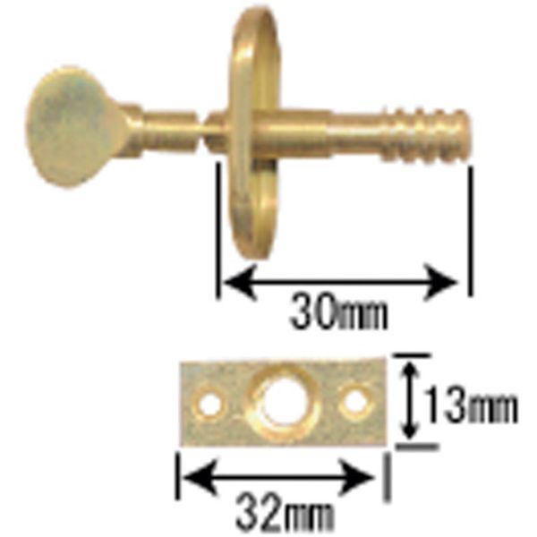 VA180 334-7573  真鍮極上中折ネジ締  30mm