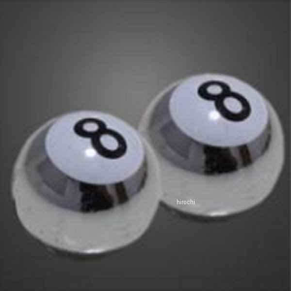 バルブキャップ エイトボール/クロームメッキ