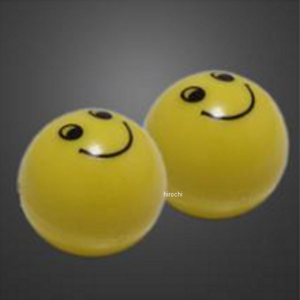 バルブキャップ ニコニコボール/イエロー