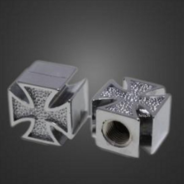 バルブキャップ クロス/クロームメッキ