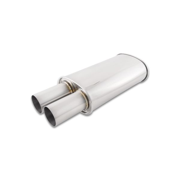 Streetpower Oval Muffler w/3.00in Round Straight Cut Tip (2.50in Inlet)