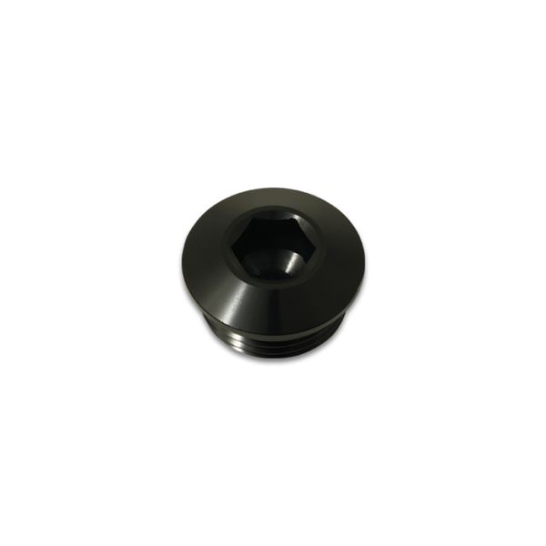 Aluminum -8AN ORB Slimline Port Plug w/O-Ring - Anodized Black