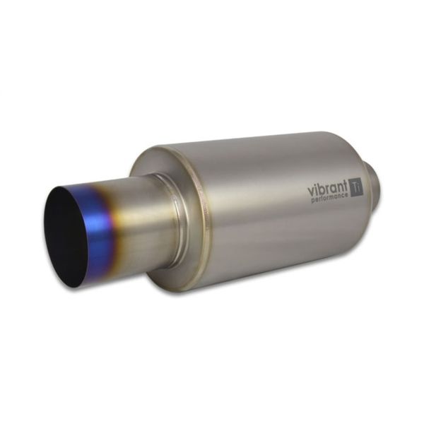 Titanium Muffler w/Straight Cut Burnt Tip 2.5in. Inlet / 2.5in. Outlet
