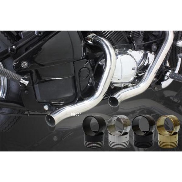 ターンアウトマフラー エンド付き(ブラック) バルカン400 ステンレス