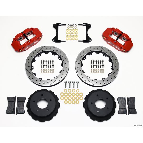 Narrow Superlite 4R Rear Kit 12.88in Drilled Red 65-82 Corvette C2/C3