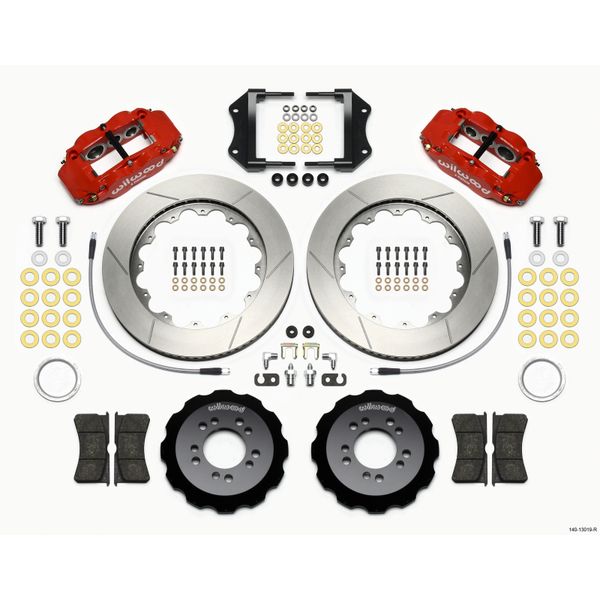 Narrow Superlite 6R Front Hat Kit 14.00in Red 2013-Up Ford Focus ST w/ Lines