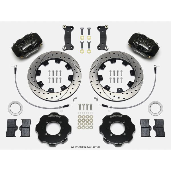 Forged Dynalite Front Hat Kit 12.19in Drilled 2016-Up Mazda MX5 Miata w/ Lines