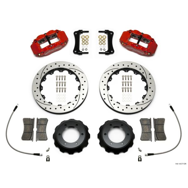 Narrow Superlite Red 6R Front Kit 12.88in Drilled Rotor w/ Lines 05-15 Toyota Tacoma