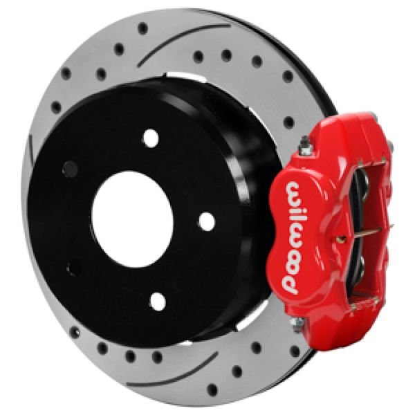 88-98 Chevy Silverado Forged Dynalite 12.19x0.81 Drill/Slot Rear Drum to Disc Conv. - Red