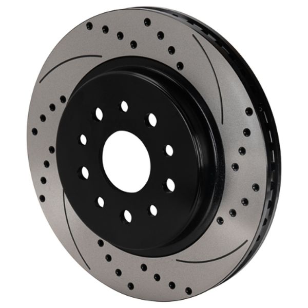 SRP Drilled & Slotted Performance Rotor - Right Hand Side - Black Electro Coat