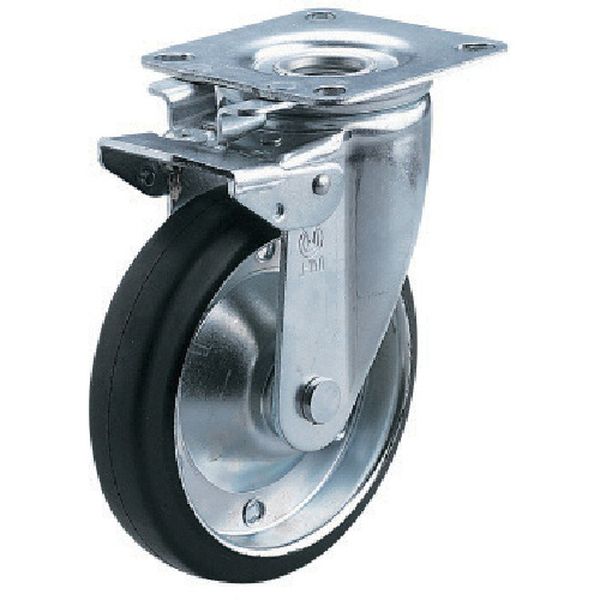 WJ2K130 809-2848  キャスター 旋回固定式自在車 130径ゴム車輪