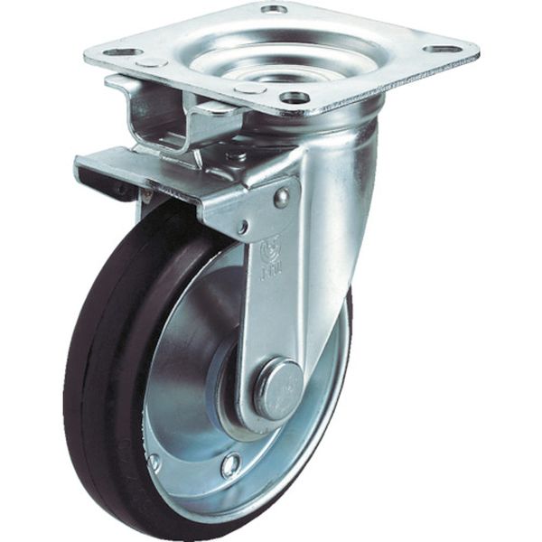 産業用キャスター旋回固定式自在車　　１５０径ゴム車輪