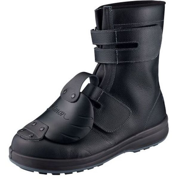 WS38D1255  安全靴 長編上 マジック式 甲プロ付 WS38黒D-1 25.5cm