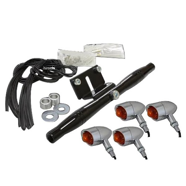 ビレットウィンカーキット ステーカラー:ブラック ビラーゴ250 メッキ