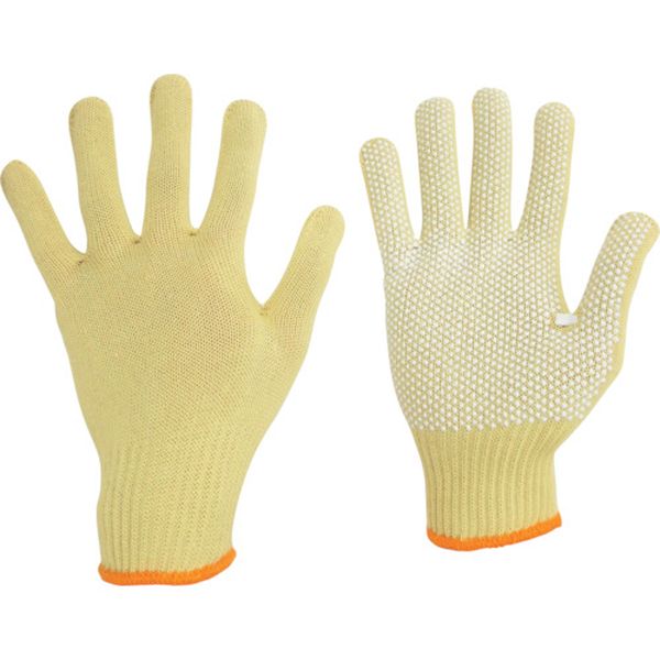アラミド繊維手袋 イエローガード 薄手 すべり止め付 (10双)